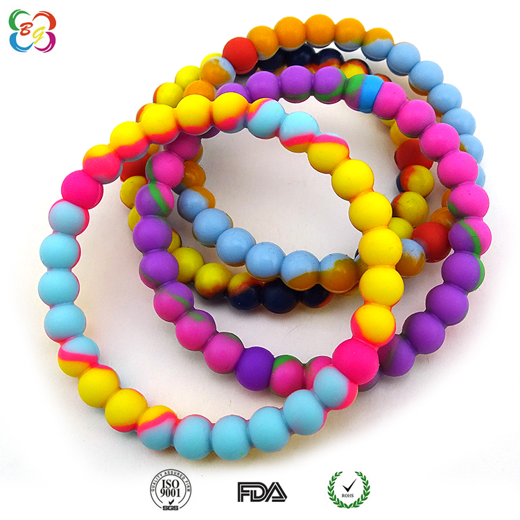 东莞博高混色印刷珠子硅胶收环 东莞博高混色印刷珠子硅胶收环